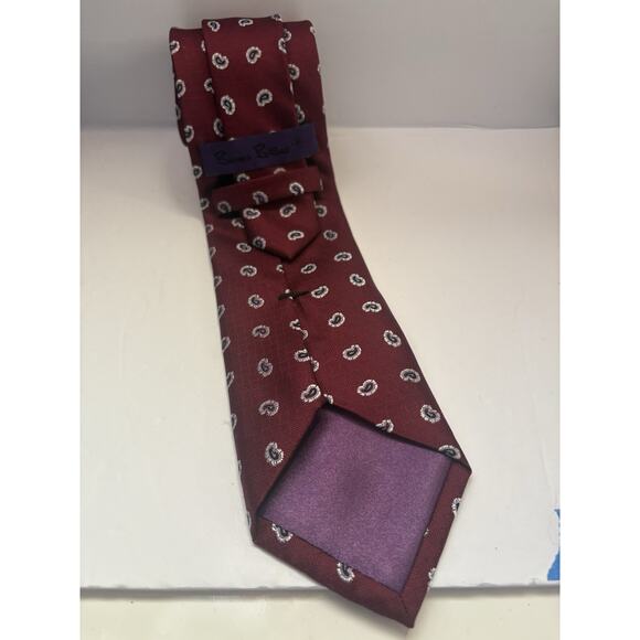 Burma Bibes Red Paisley Tie Necktie 100% Silk 57” - Picture 6 of 6